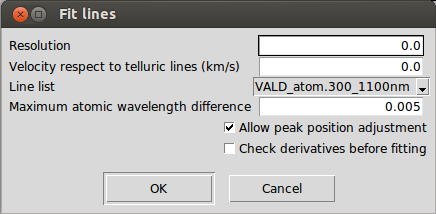 Properties for fitting lines