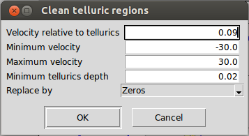 clean telluric regions